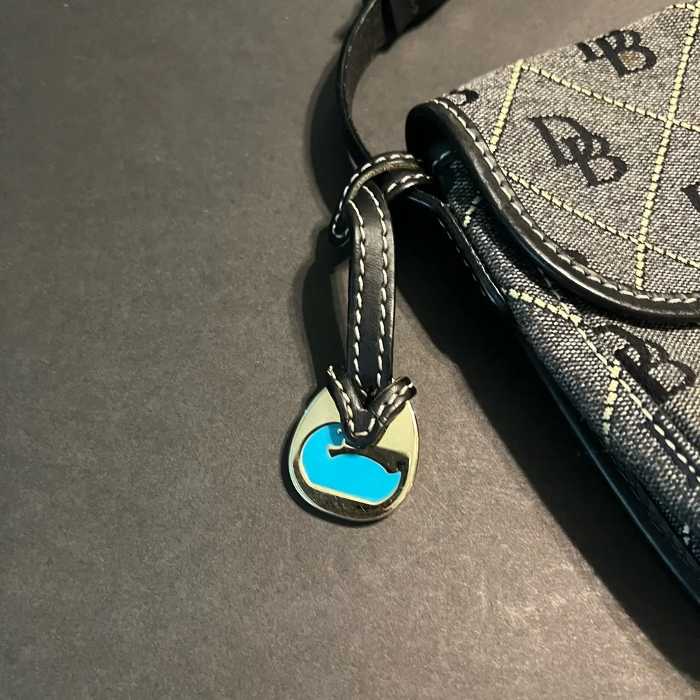 Dooney & Bourke Black and Gray Crossbody Bag with Gold Hardware - Picture 3 of 11